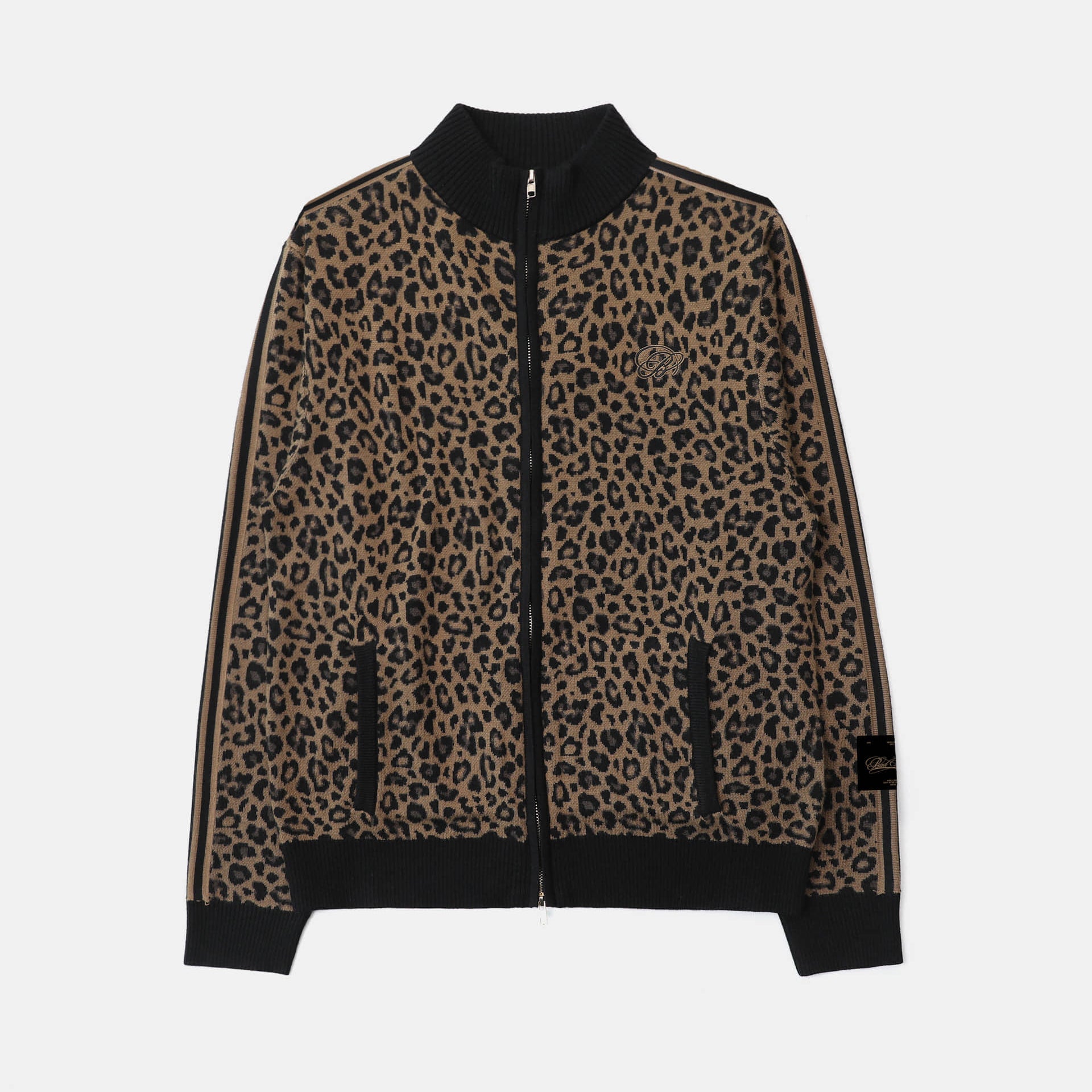 Badblood Dark Classic Knit Track Zip-Up Leopard