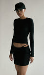Badblood Beyond Soft Fold Over Mini Skirt - Black