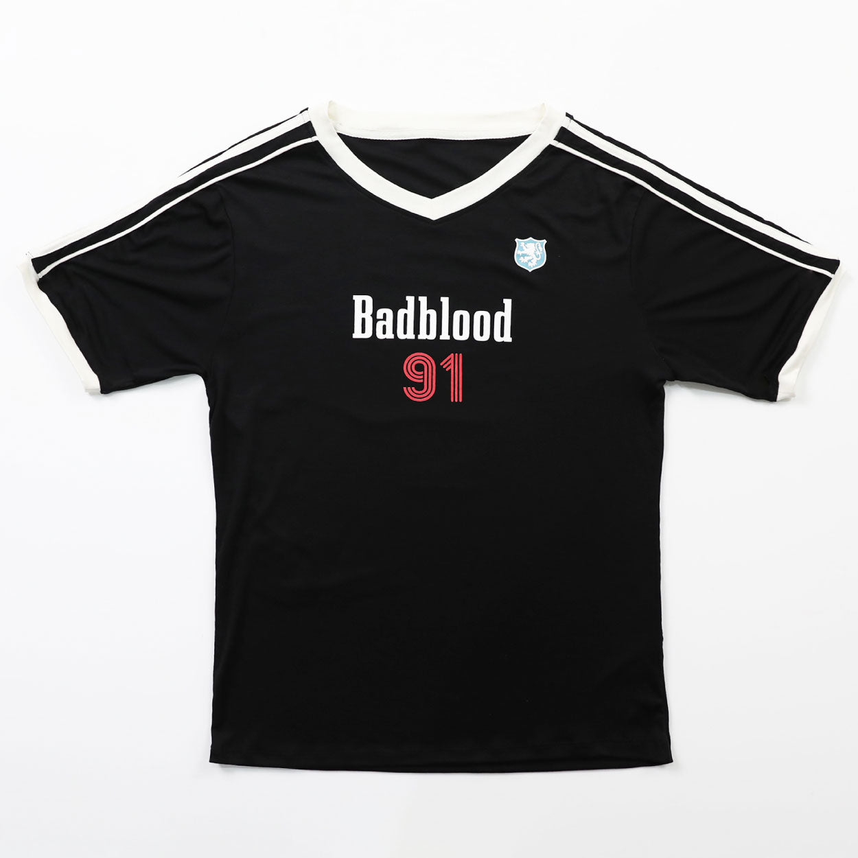 Badblood Vintage Club V-Neck Jersey T-Shirt Black