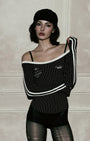 Badblood Classic Logo Off-Shoulder Top Black