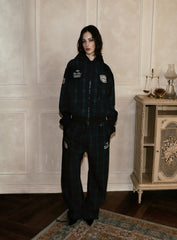 Badblood Classic Check 2 Way Jogger Trousers - Green