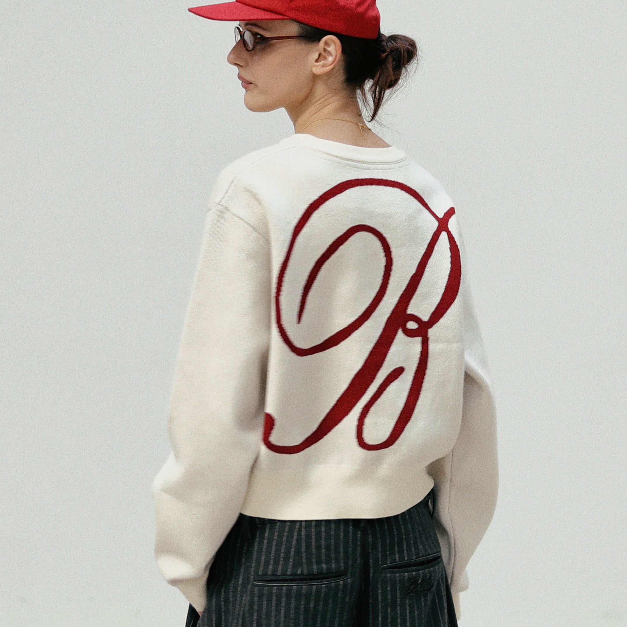 Badblood Classic Big Logo Crewneck Sweater - Cream