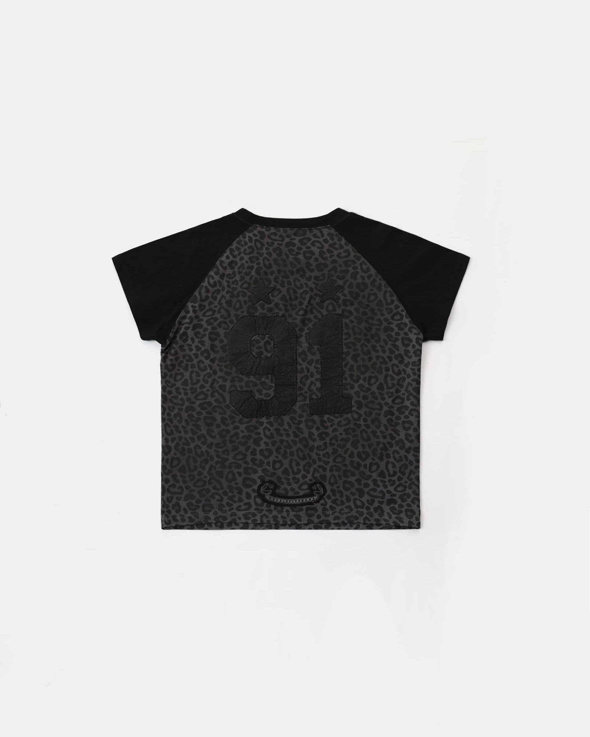 Badblood Contrast Short Sleeve Black Leopard