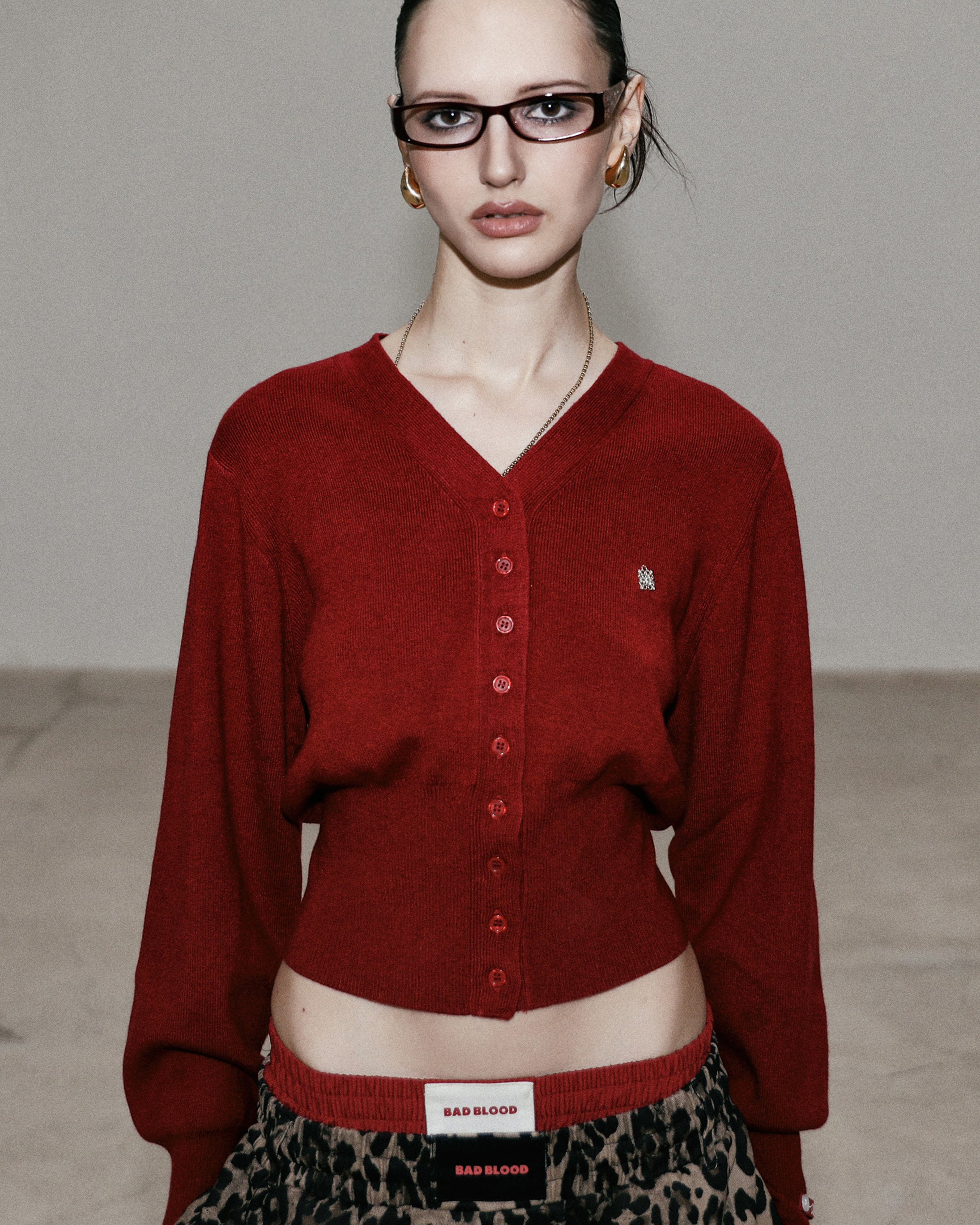 Badblood The Pure V-neck Cardigan – Red
