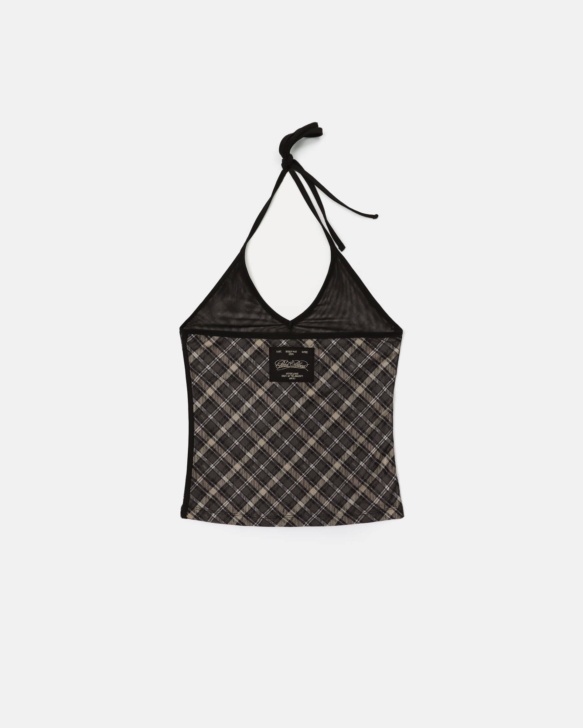 Badblood Vintage Club Halter Tank Check Brown