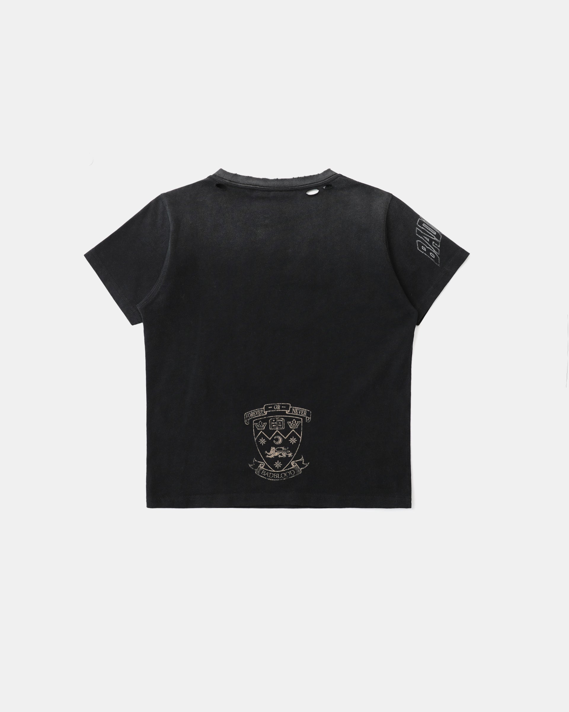 Badblood Workshop Print Distressed T-Shirt Black
