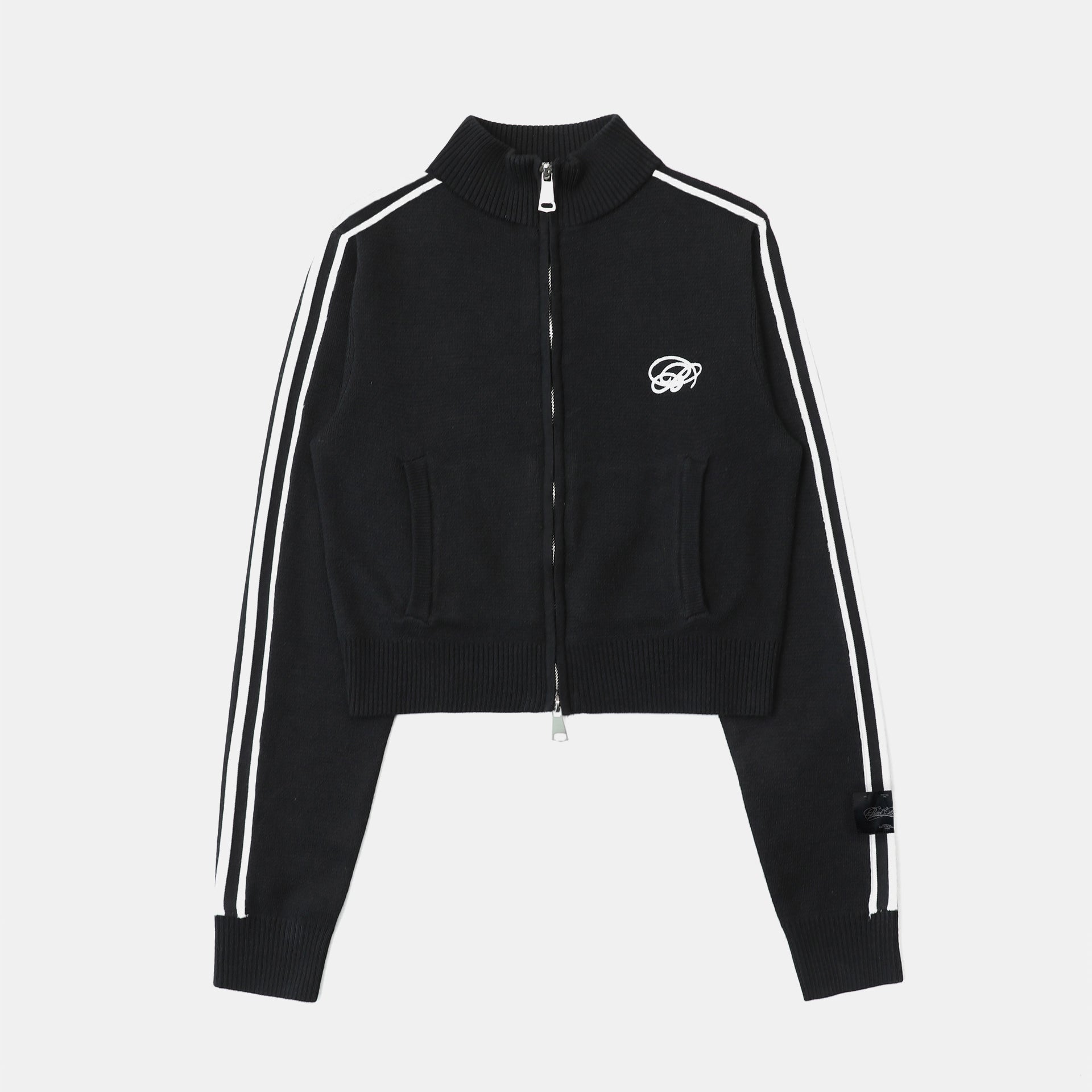 Badblood Dark Classic Knit Track Zip-Up Black