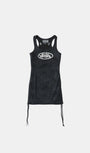 Badblood Lion Patch Tank Mini Dress - Washed Black