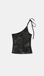 Badblood Vintage Club One Shoulder Tank - Black Camo