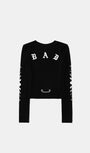 Badblood Mystic Rhinestone Logo Jersey Slim Long Sleeve Black