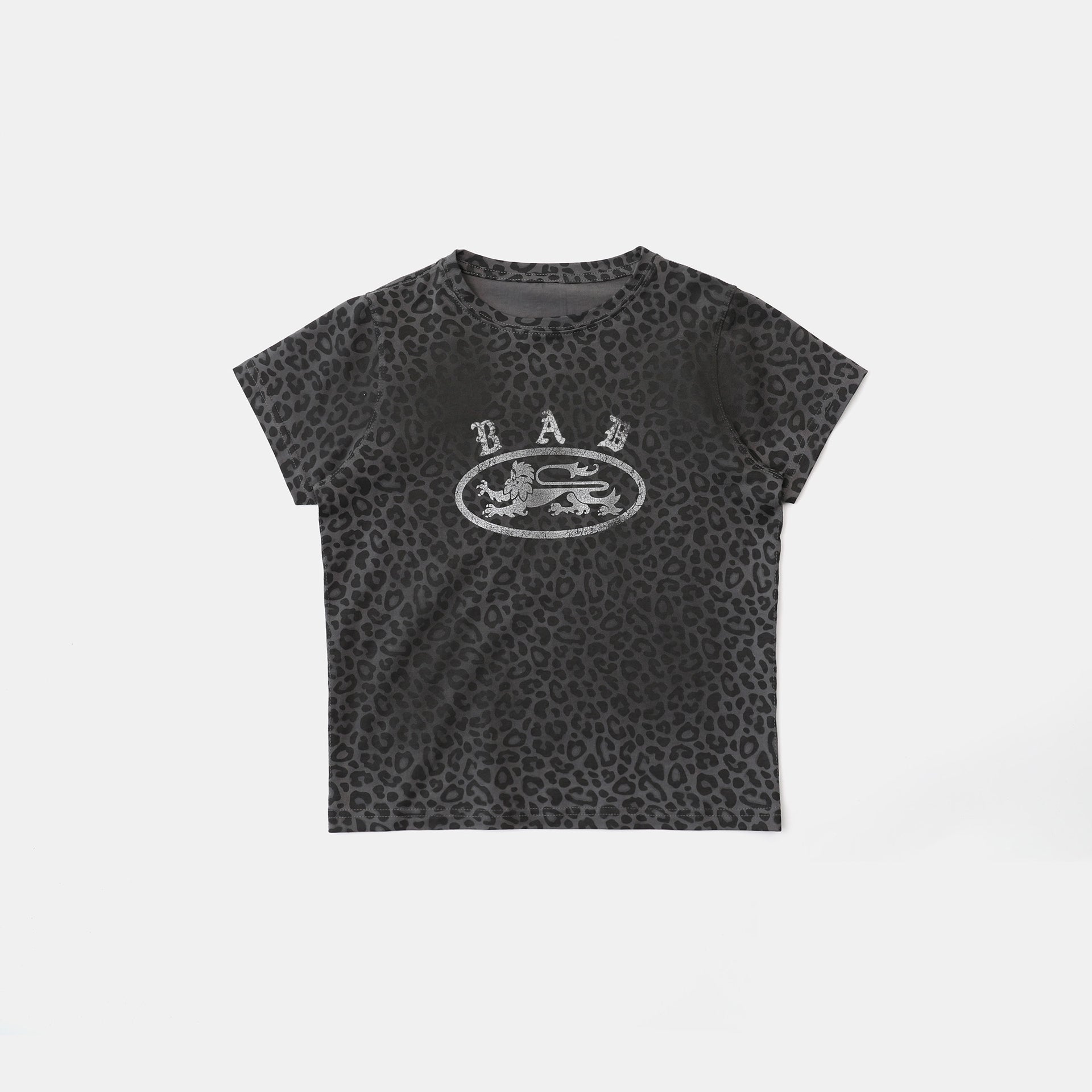 Badblood Crack Print T-Shirt Black Leopard