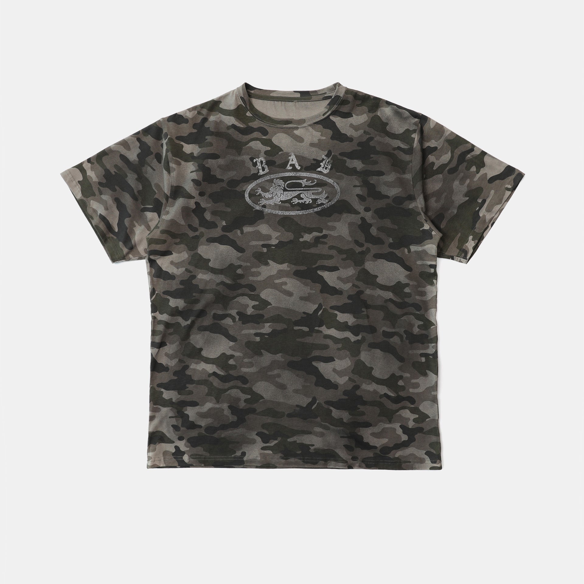 Badblood Crack Print T-Shirt Green Camo