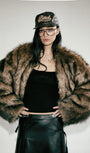 Badblood Nadja Reversible Fur MA-1 Jacket Coyote/Black