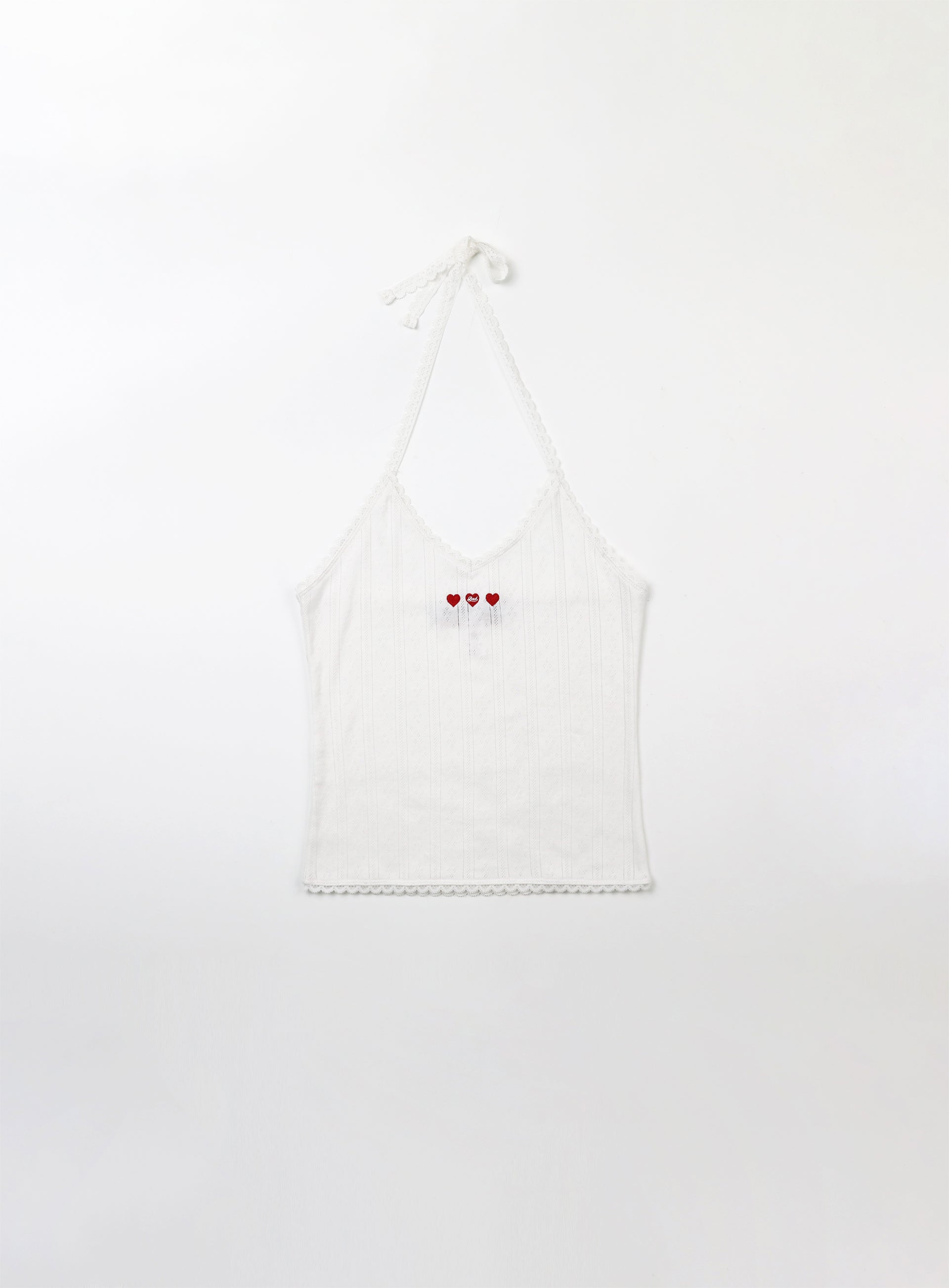 Badblood Classic Logo Pointe Halter Tank - White