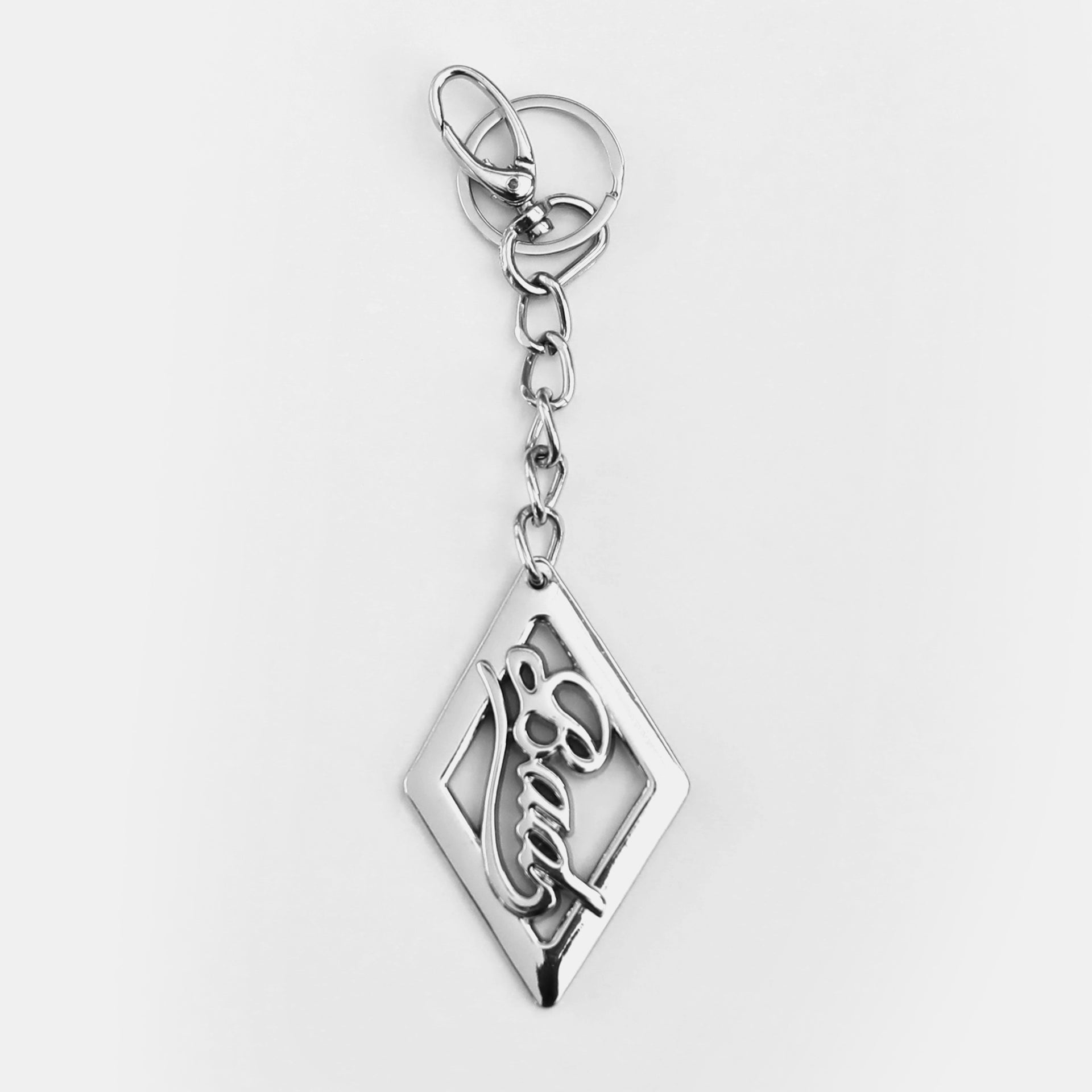 Badblood Bad Rhombus Keyring Shiny Silver