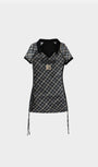 Badblood Vintage Club Polo Mini Dress Checked Black