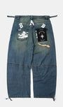 Badblood 0309 Fallout Convex Denim Pants - Mid Blue
