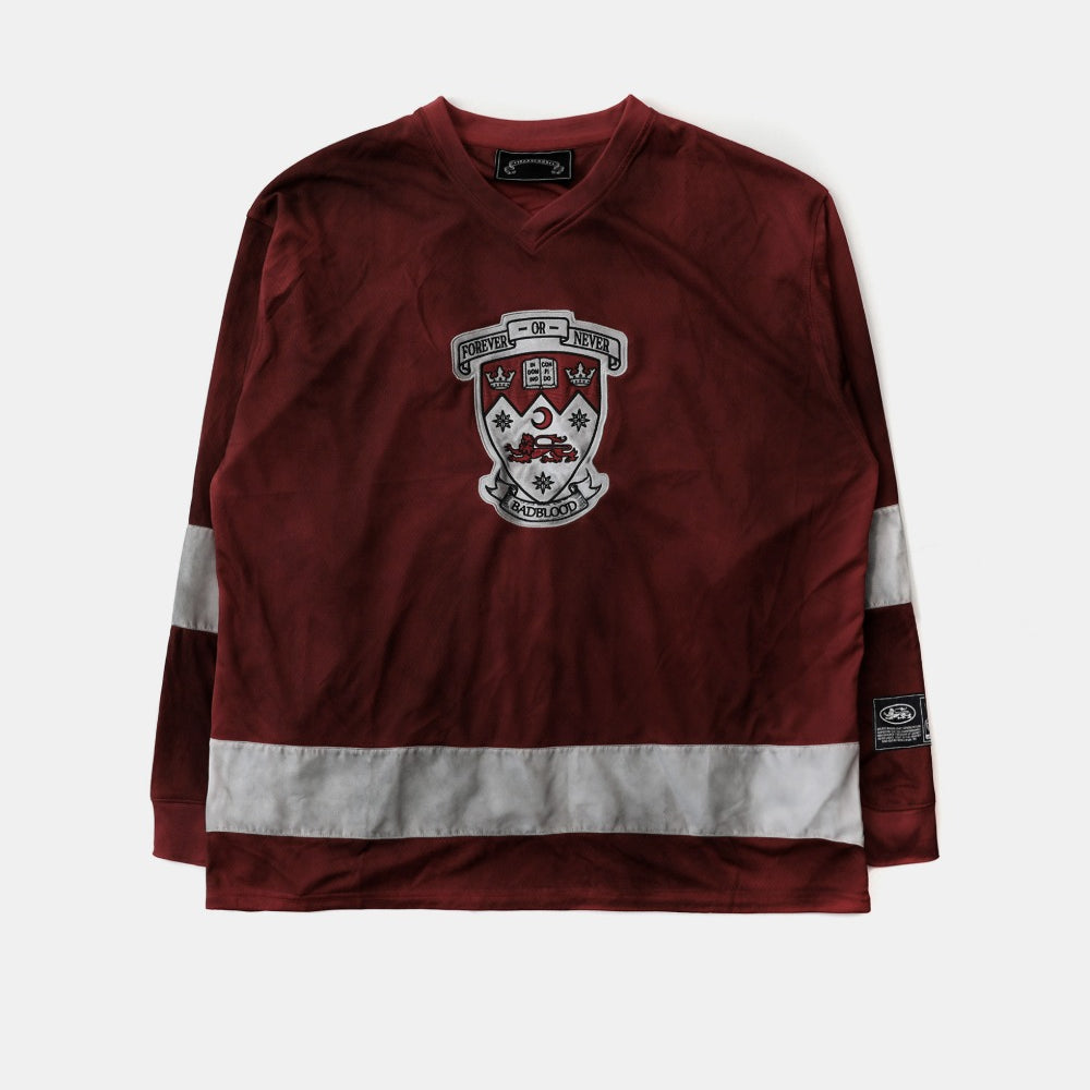 Badblood Shield M Contrast V-Neck Jersey Long Sleeve Red