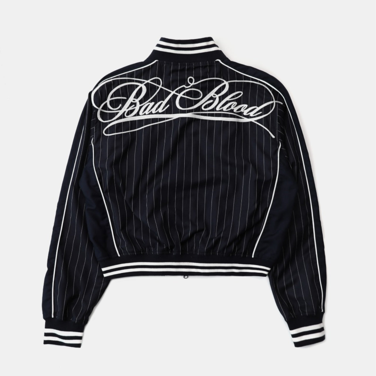 Badblood Dark Classic Pinstripe Track Jacket Navy
