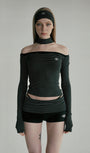 Badblood Beyond Soft Off-Shoulder Top Stripe Black
