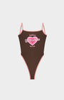 Badblood Hong Kong Limited Edition BBC Big Heart Cruise Bodysuit Brown/Pink