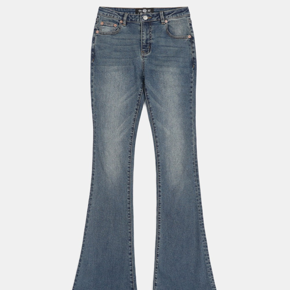 Badblood 0119 Low-rise boot cut jeans - Mid Blue