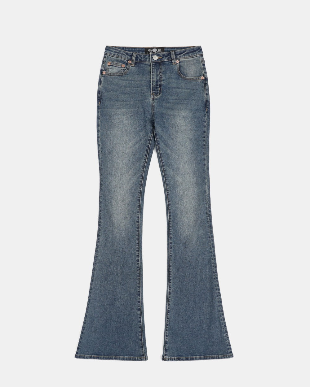 Badblood 0119 Low-rise boot cut jeans - Mid Blue