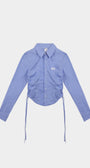 Badblood Shirring Shirt Slim Fit Blue/stripe