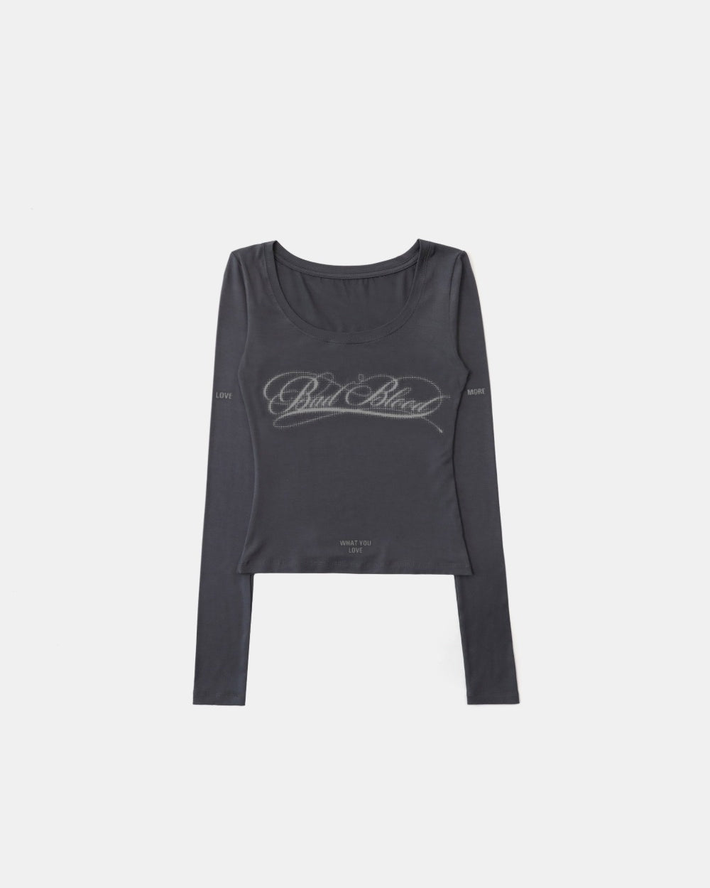Badblood Dark Classic Scoop Neck Long Sleeve Charcoal