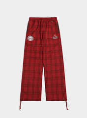 Badblood Classic Check 2 Way Jogger Trousers- Red