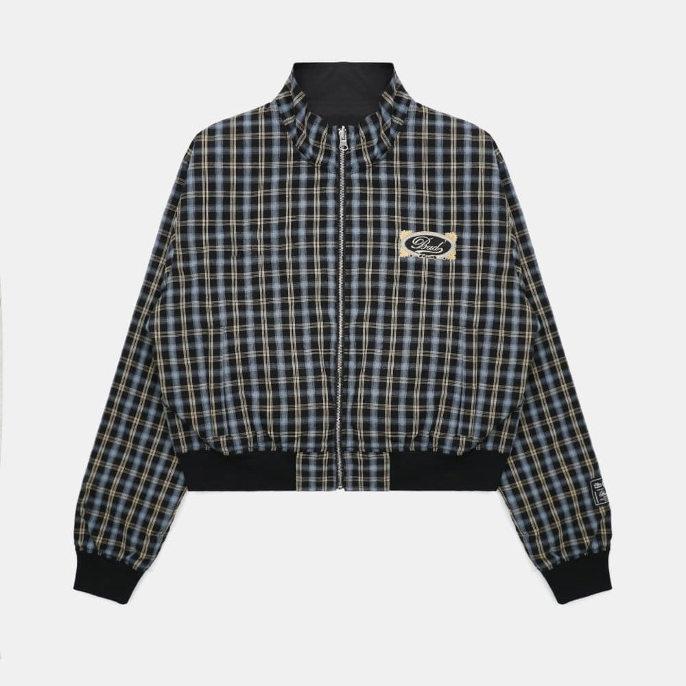 Badblood Vintage Club Nylon Reversible Track Zip-Up Check Blue