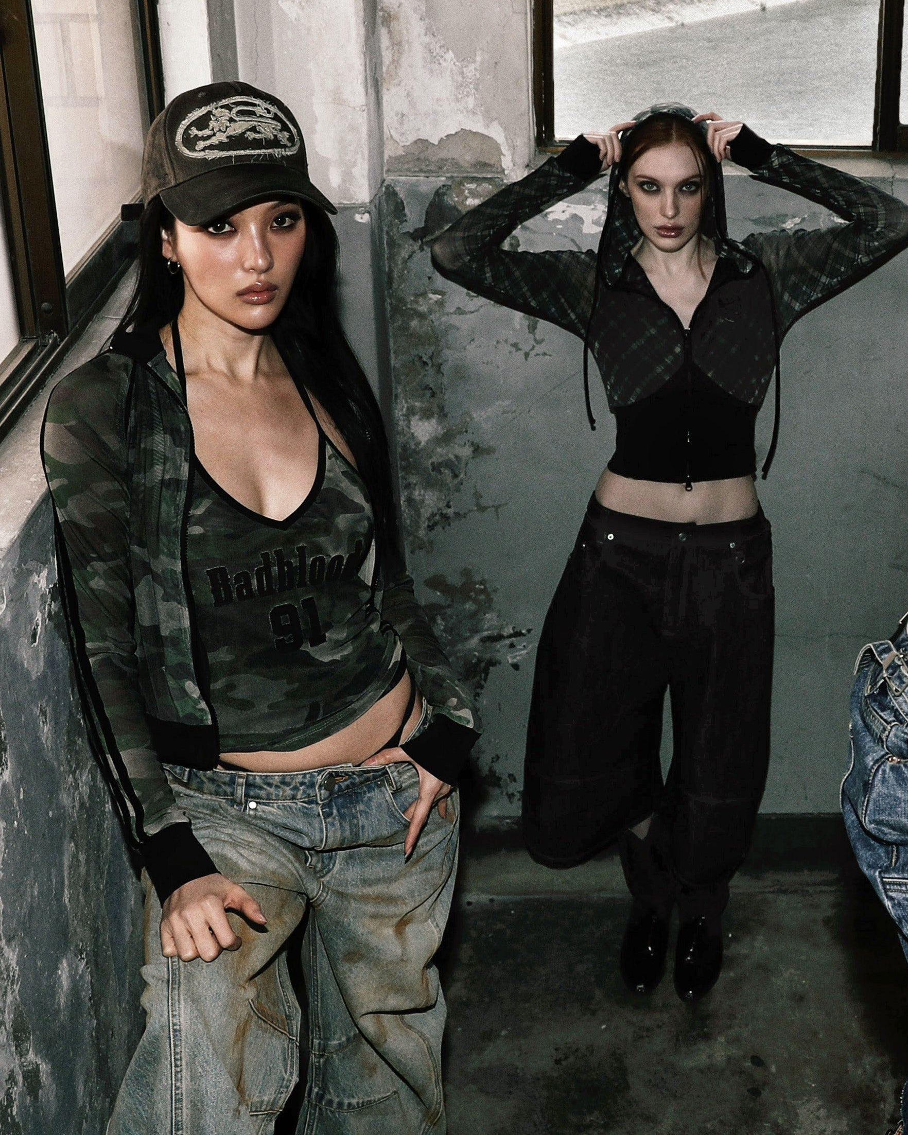 Badblood Vintage Club Track Zip-Up Green Camo