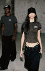 Badblood Mystic Oval Logo Jersey Ringer T-Shirt - Black Leopard