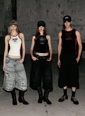 Badblood Workshop Shield Print Tank - Black/Red