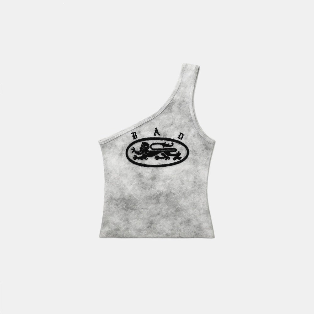 Badblood Ryan Patch One Shoulder Tank Washed White