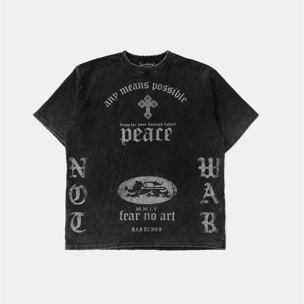 Badblood PEACE NOT WAR T-shirt Dusty Black