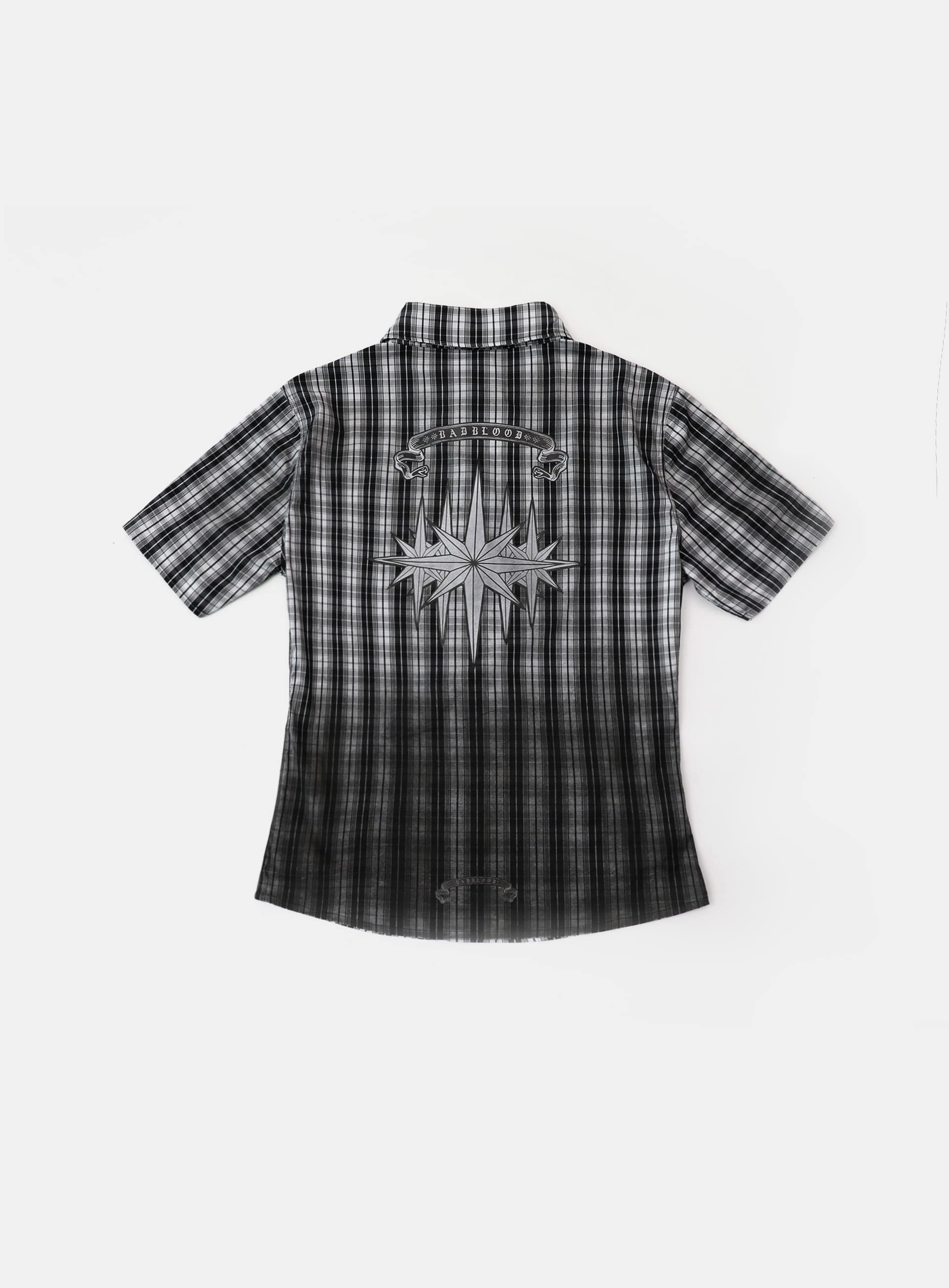 Badblood Cosmo Graphic Short Sleeve Shirt White Check