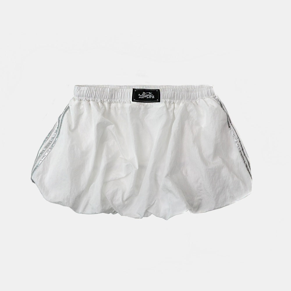 Badblood Dark Billy Nylon Balloon Mini Skirt - White
