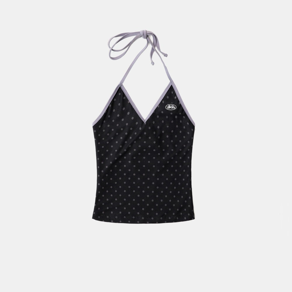 Badblood Splash Dot Halter Tank - Black
