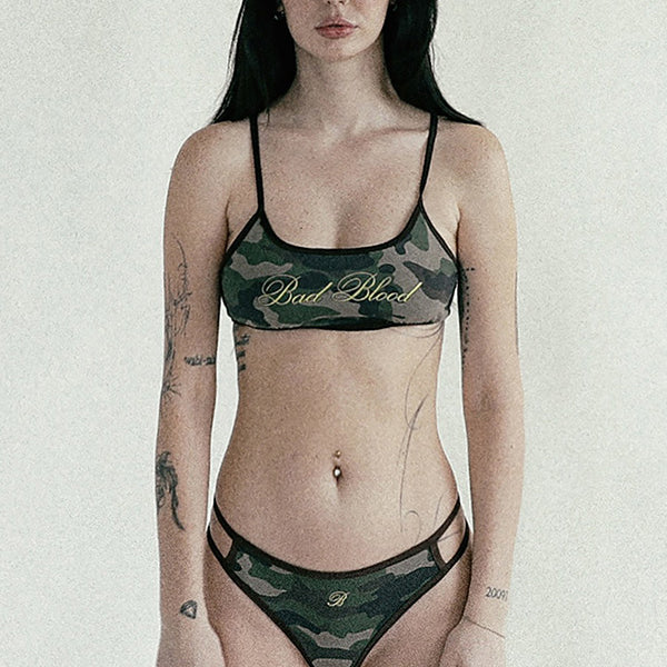Badblood Camo Bikini Top Military