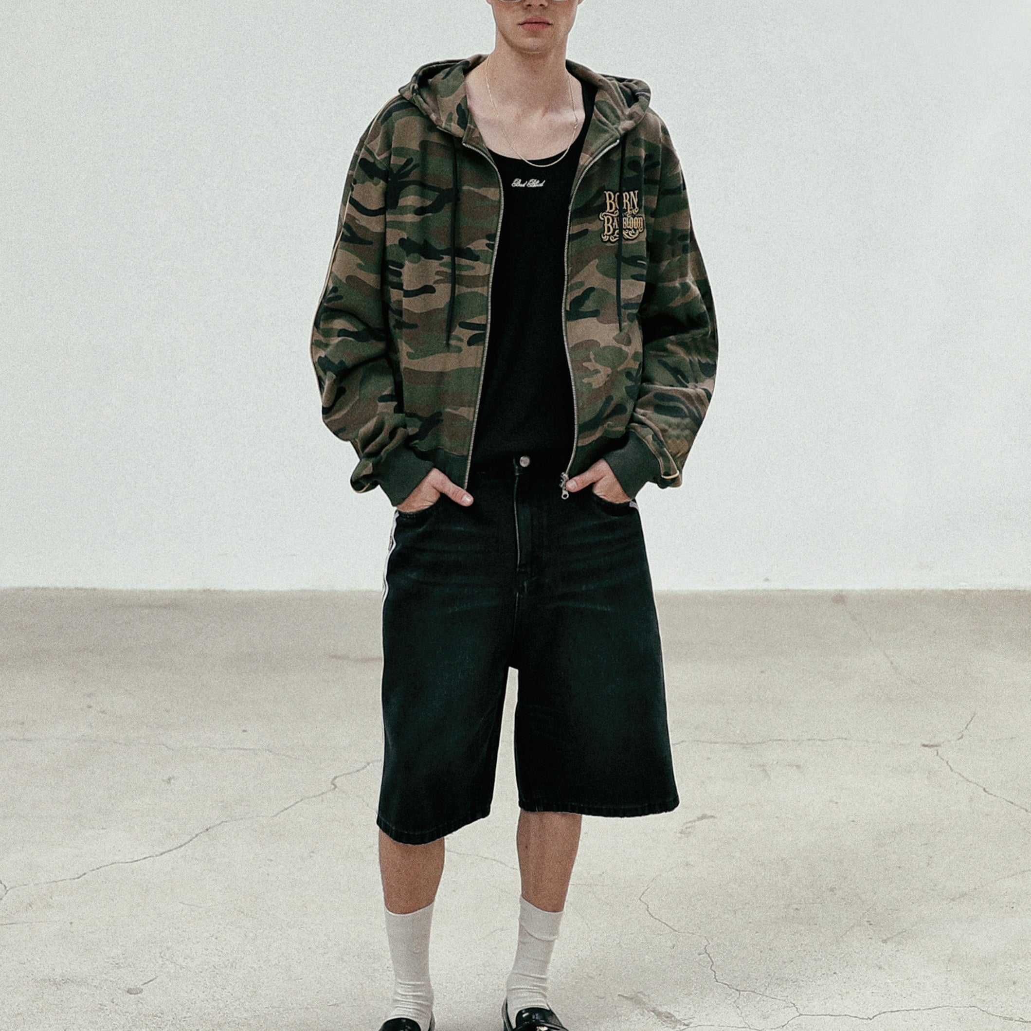 Badblood Camo Hood Zip-Up - Military