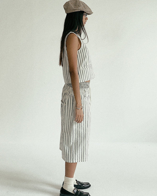 Badblood  AJ Easy Bermuda Pants White/Stripes
