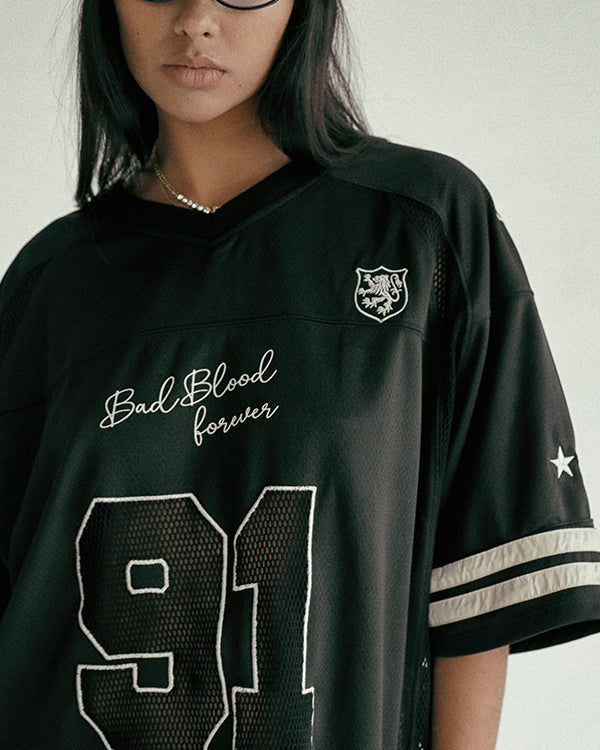 Badblood Crochet 91 Football Jersey Large Fit Black