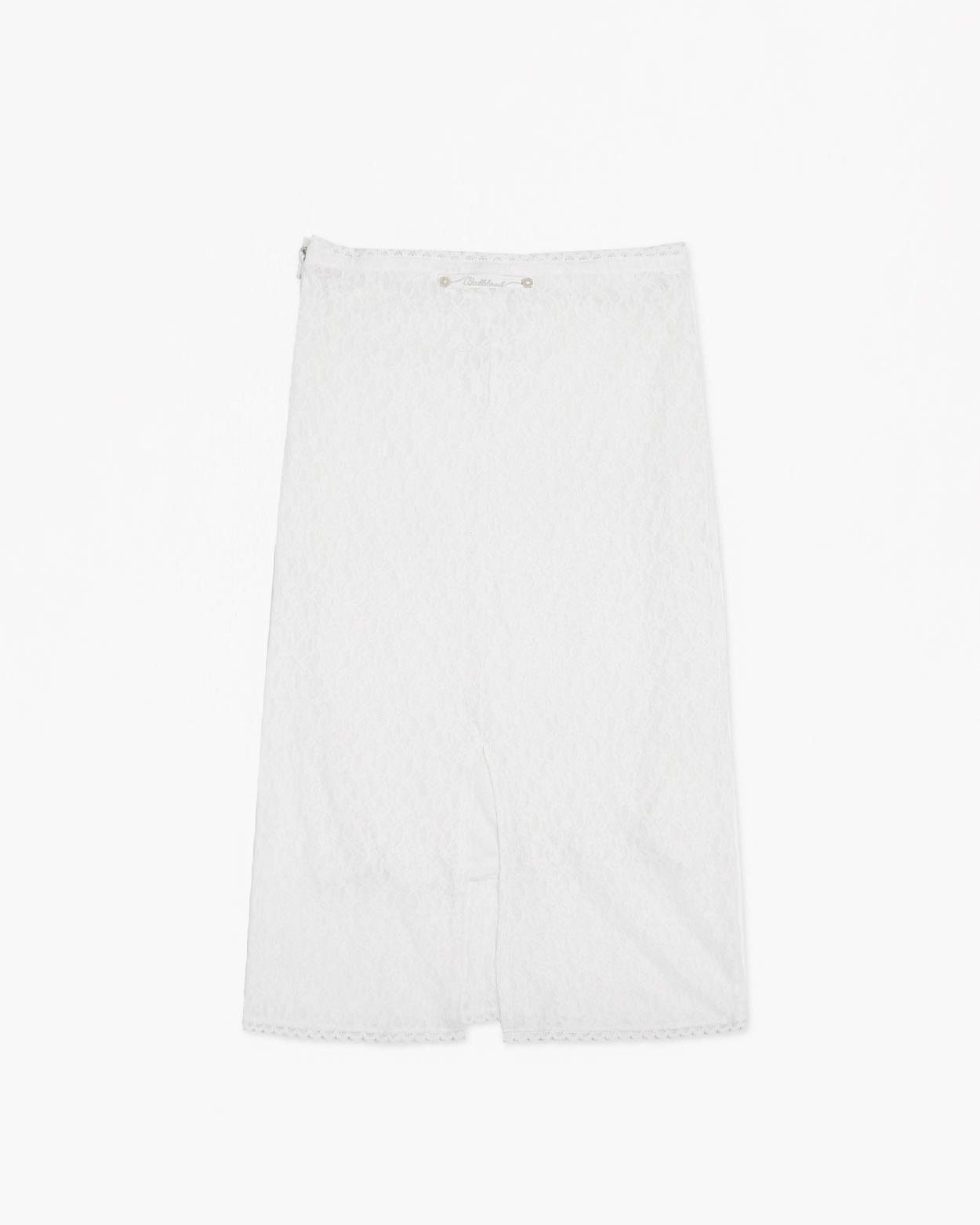 Badblood Selena Lace Midi Skirt White