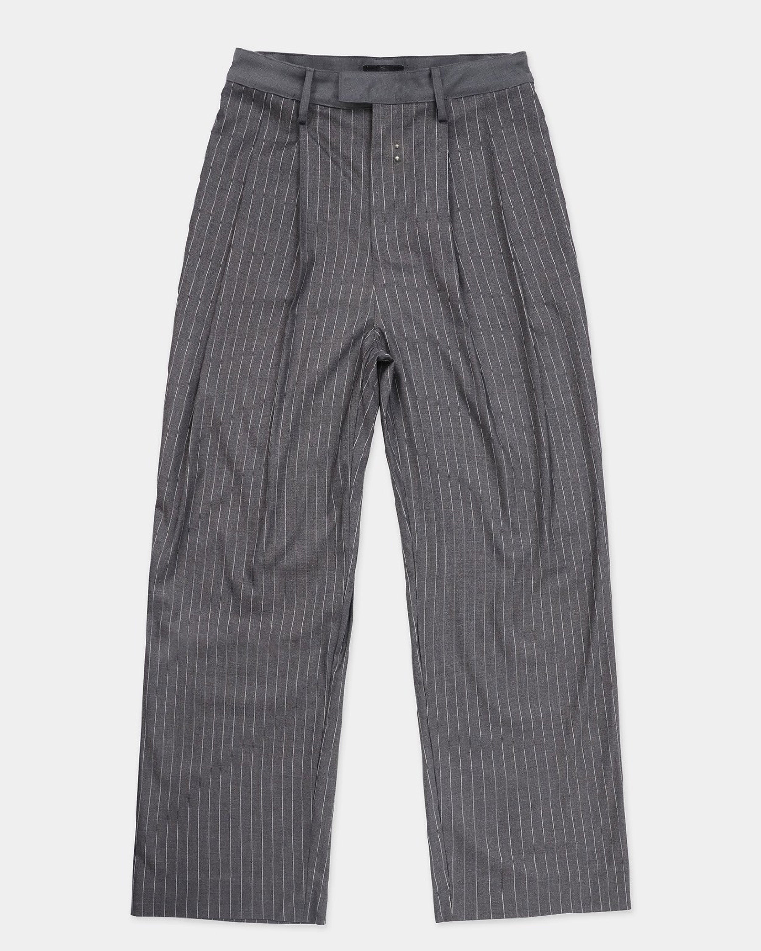 Badblood  Proto Gabardine Pants Baggy Fit Stripe/Charcoal
