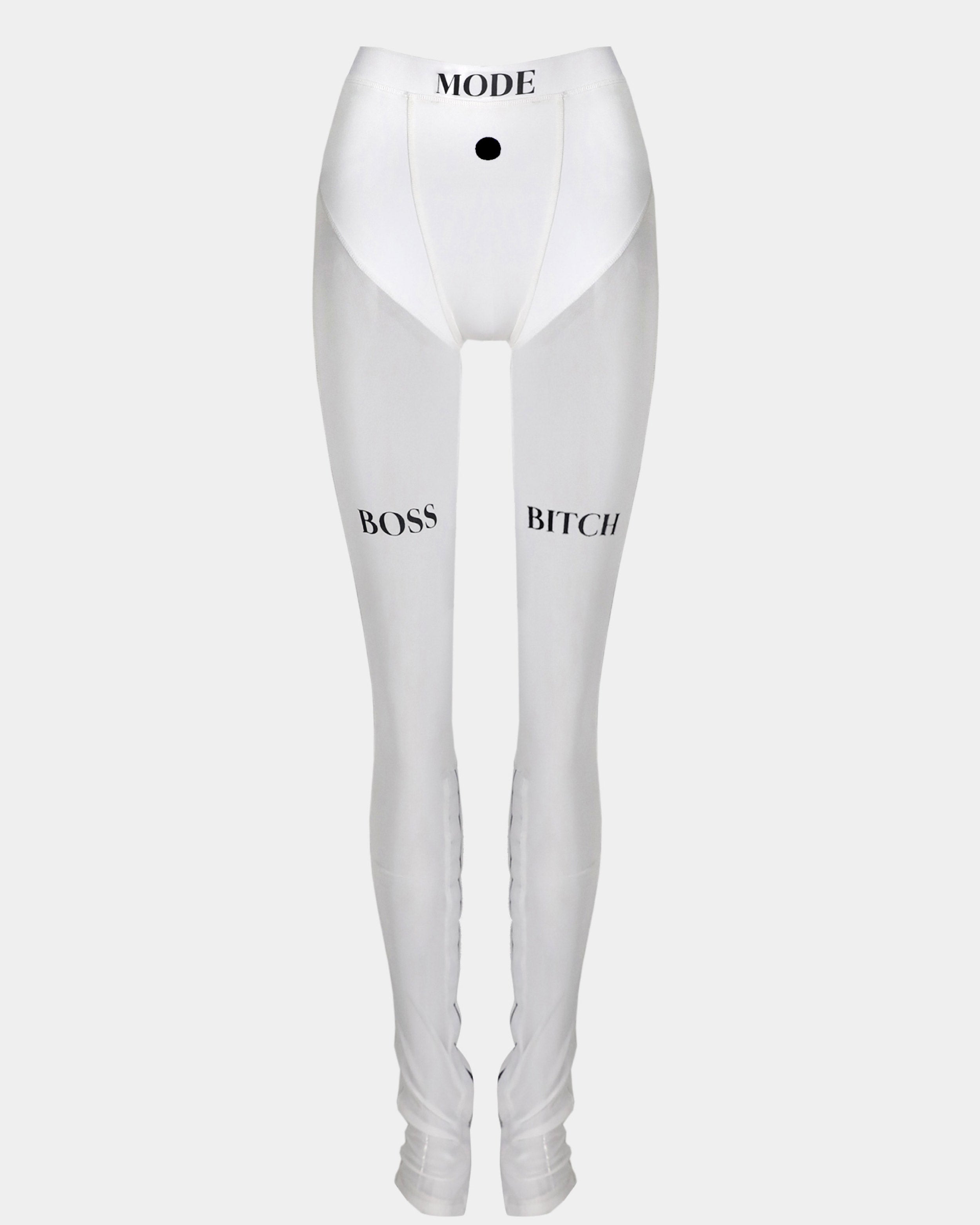 Badblood Boss Mode Mesh Boots Cut Pants White