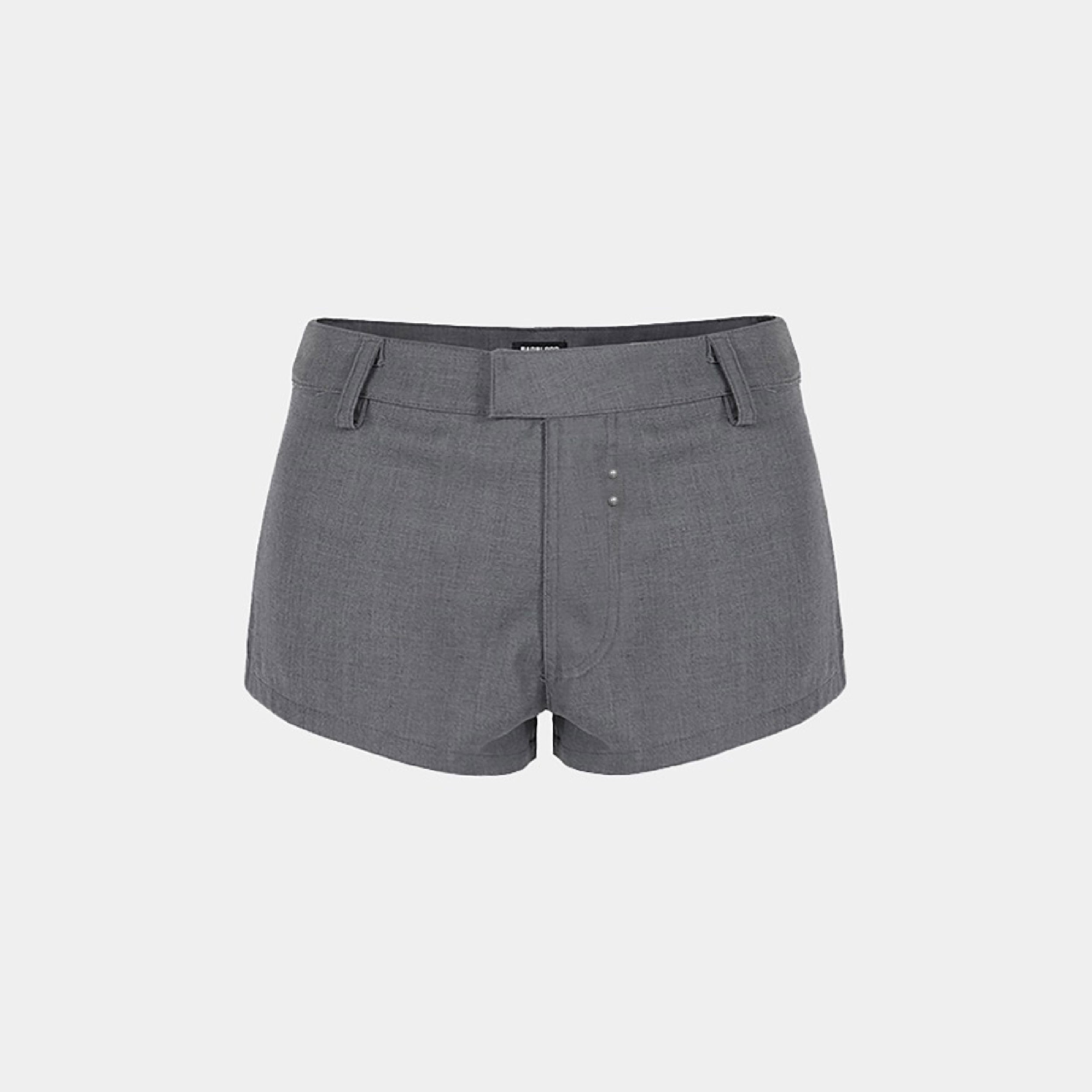 Badblood Proto Gabardine Micro Shorts Charcoal
