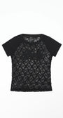 Badblood Selena Lace Contrast T-Shirt Black