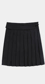 Badblood Proto Gabardine Midi Pleated Skirt Black