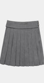 Badblood Proto Gabardine Midi Pleated Skirt Charcoal